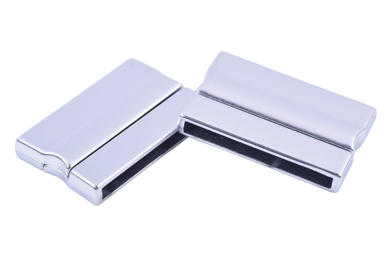 KONMAY 3 Sets Matte Silver Rectangle 30.0x3.0mm Glue-in Ends Flat Magnetic Jewelry Clasp - Image 2